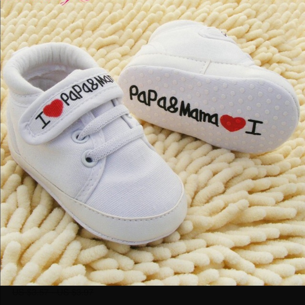 Unisex baby shoes I ❤️ mama&papa